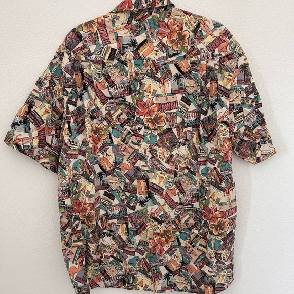 Vintage Guess Shirt Mens Large Hawaiian Camp Beach Surfer Ocean Cotton Casual - Picture 6 of 6